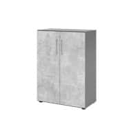 Armoire Hammerbacher Aggloméré 2 Étagères Verrouillable  Béton Graphite