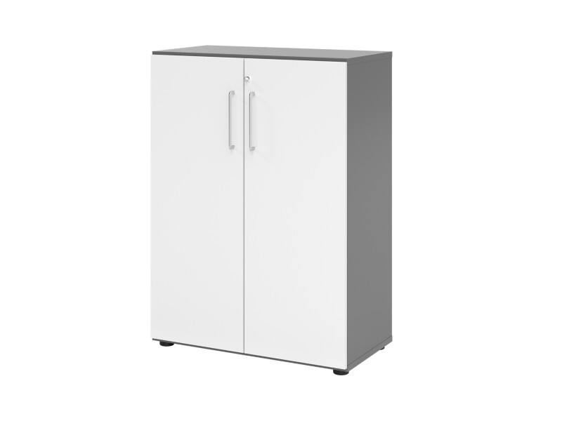 Hammerbacher Kast Spaanplaat 2 Planken Afsluitbaar  Grijs