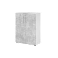 Armoire Hammerbacher V938T3/W/M/BS Béton, Blanc 80 x 42 x 110 cm