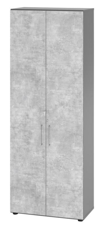 Armoire Hammerbacher Aggloméré 5 Étagères Verrouillable  Béton Graphite