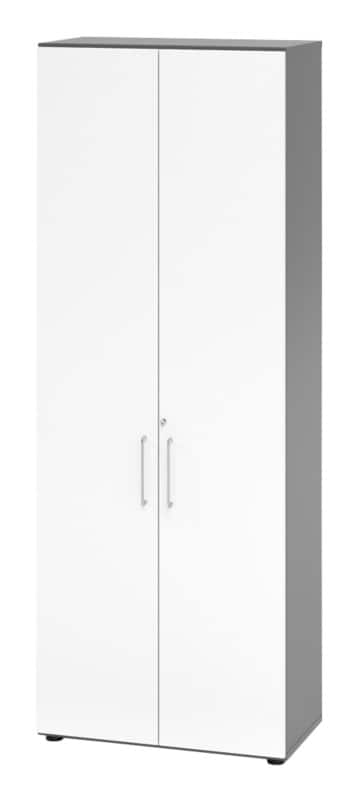 Hammerbacher Kast Spaanplaat 5 Planken Afsluitbaar  Grafiet, Wit