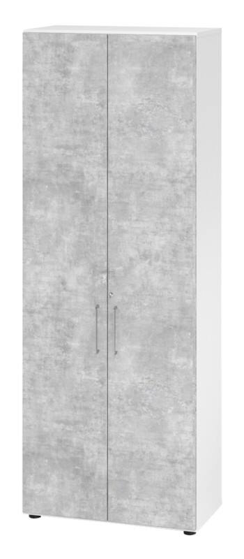 Armoire Hammerbacher Aggloméré 5 Étagères Verrouillable  Béton Blanc