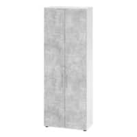 Armoire Hammerbacher V968T6/W/M/BS Béton, Blanc 80 x 42 x 215,4 cm