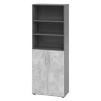 Armoire Hammerbacher V968T3/G/M/BS Graphite, Béton 80 x 42 x 215,4 cm