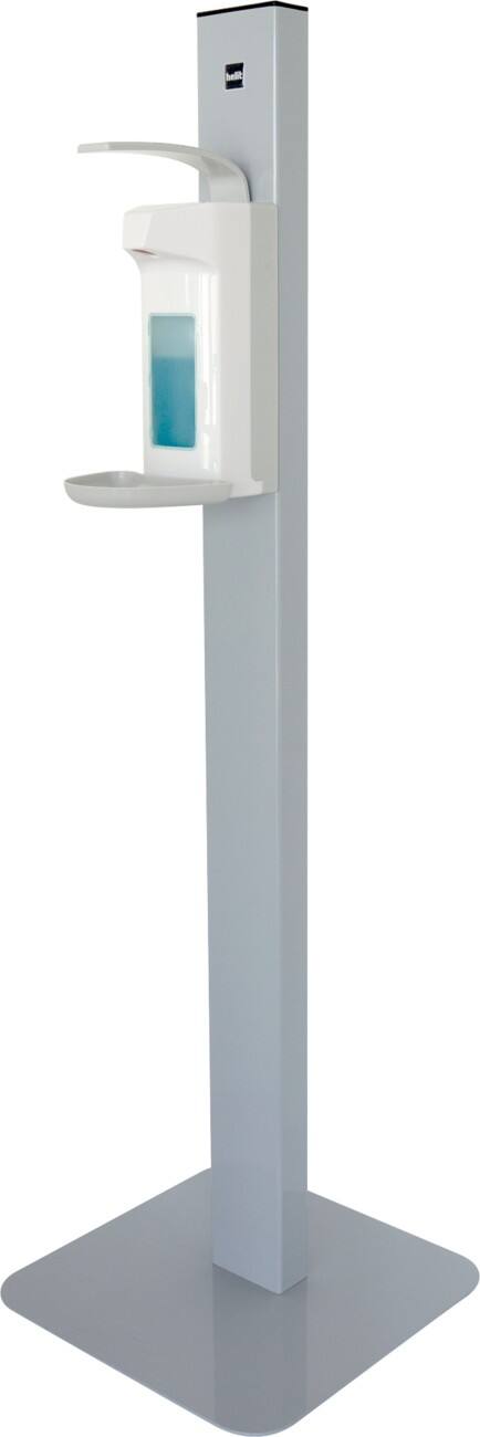 Socle pour désinfectant pour mains Helit H68170 Blanc, Gris Acier 400 x 400 x 1 315 mm