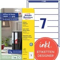 Avery Rugetiket L4760-10 Klevend A4 Wit 38 x 192 mm 10 Vellen à 7 Etiketten