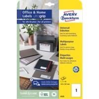 Étiquettes AVERY Zweckform 6125 adhésif A4 Blanc 210 x 297 mm 10 Feuilles de 1 Étiquettes