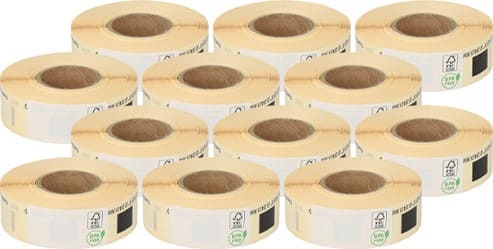 Rouleau d'étiquettes Compatible DK-11204 Autocollantes 17 x 54 mm 12 Rouleaux de 400 Étiquettes