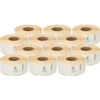 Étiquettes d'expédition compatibles LW S0722370 / 99010 Dymo Autocollantes Blanc 28 x 89 mm 12 rouleaux de 260 Étiquettes