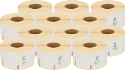 Étiquettes d'expédition compatibles LW S0722400 / 99012 Dymo Autocollantes Blanc 36 x 89 mm 12 rouleaux de 260 Étiquettes