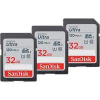 Carte mémoire SanDisk Ultra 32 Go SDHC UHS-I classe 10 Paquet de 3