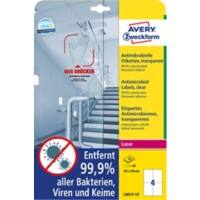 Avery L8013-10 Antimicrobiële etiketten 210 x 297 mm Transparant 10 Vellen à 4 Etiketten