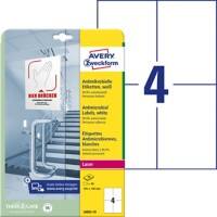 Avery L8003-10 Antimicrobiële etiketten 210 x 297 mm Wit 10 Vellen à 4 Etiketten