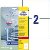 AVERY Zweckform Laser Antimicrobiële etiketten L8012-10 klevend A4 Transparant 210 x 148 mm 10 Vellen à 2 Etiketten