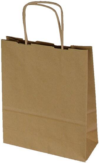 Papieren draagtas Gedraaid handvat Bruin 180 x 80 X 225 (B x D x H) mm 250 Stuks
