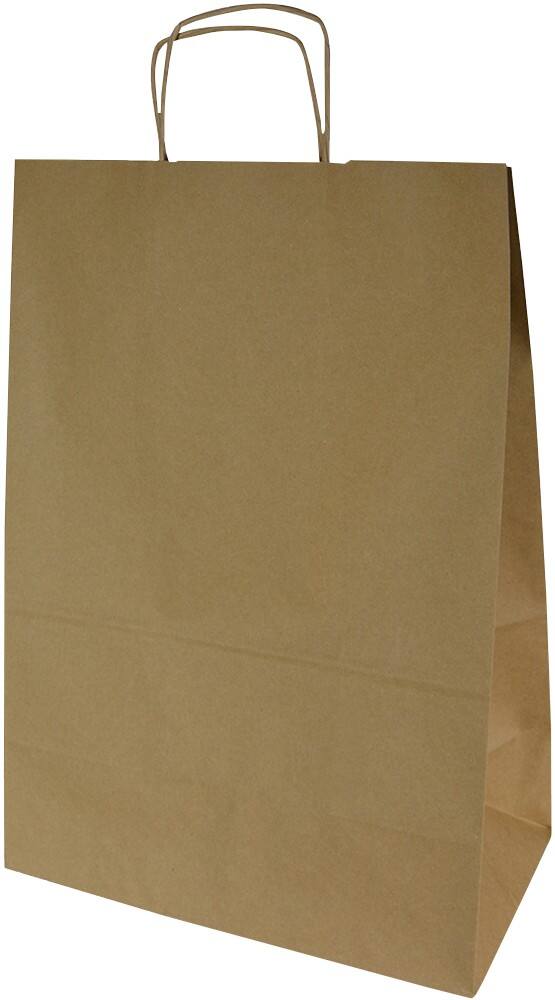 Sac papier poignée torsadée Brun 305 (l) x 170 (p) x 340 (h) mm Paquet de 100