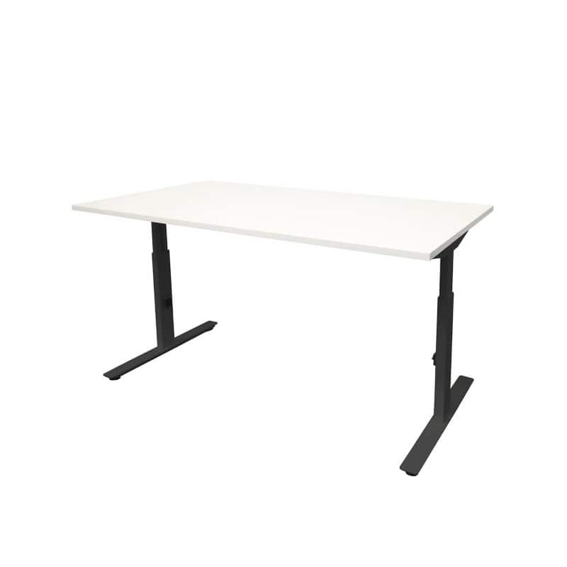 Bureau Schaffenburg Linesto Plus Hauteur ajustable Rectangulaire Blanc T-Pied 1200 (l) x 800 (p) x 655 (H) mm Mélamine