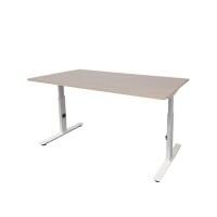 Bureau Schaffenburg Linesto Plus Lindberg Blanc, brun 140 x 80 x 65,5 - 85,5 cm