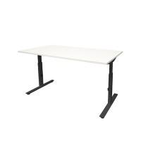 Bureau Schaffenburg Linesto Plus Blanc, noir 140 x 80 x 65,5 - 85,5 cm