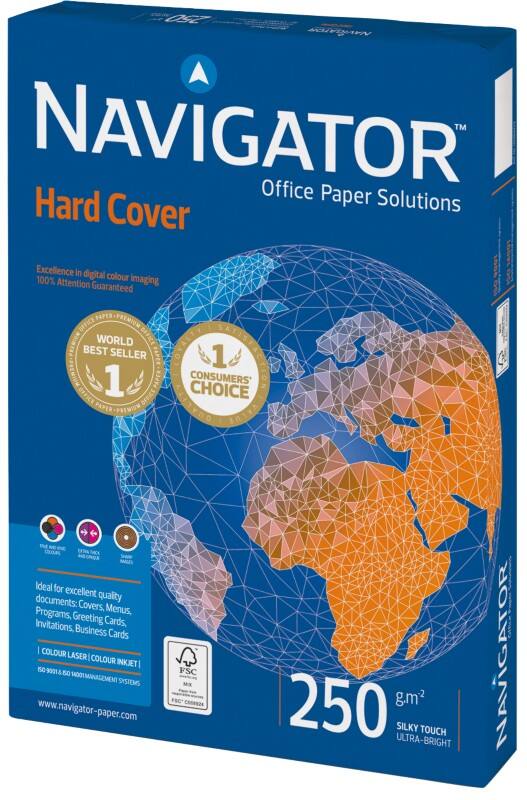 Papier imprimante Navigator Hard Cover A4 250 g/m² Lisse Blanc 125 Feuilles