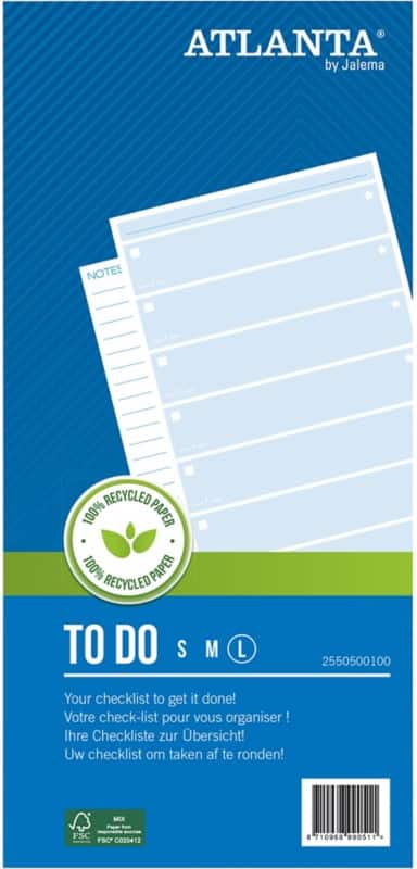 Djois Atlanta Notitieblok To-do Groot 15 x 29.7 cm Wit