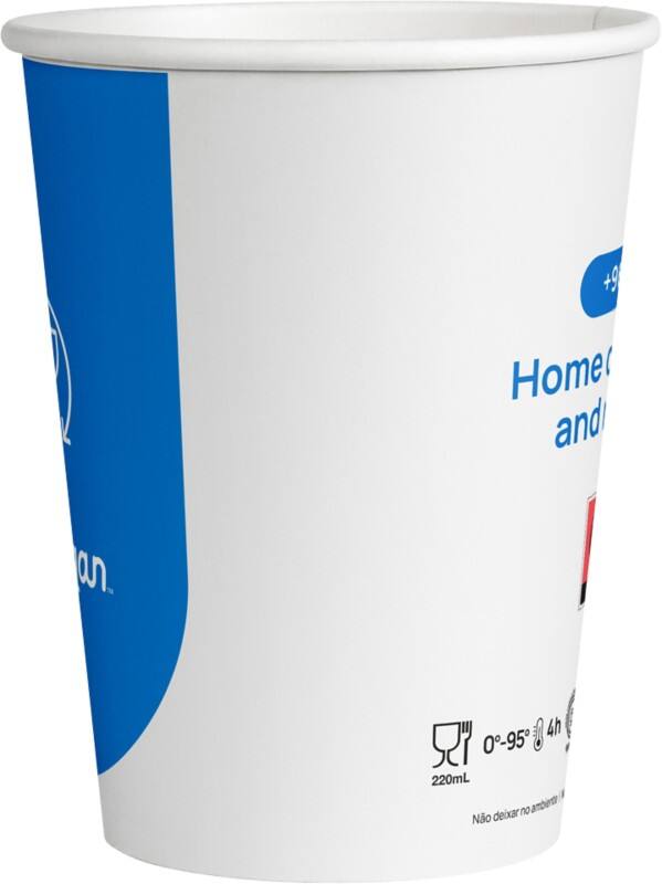 Gobelets à eau jetables Eden Carton, PLA (Acide polylactique) 200 ml Blanc, vert 1000 unités