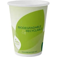 Gobelets à eau jetables Eden Carton, PLA (Acide polylactique) 200 ml Blanc, vert 1000 unités