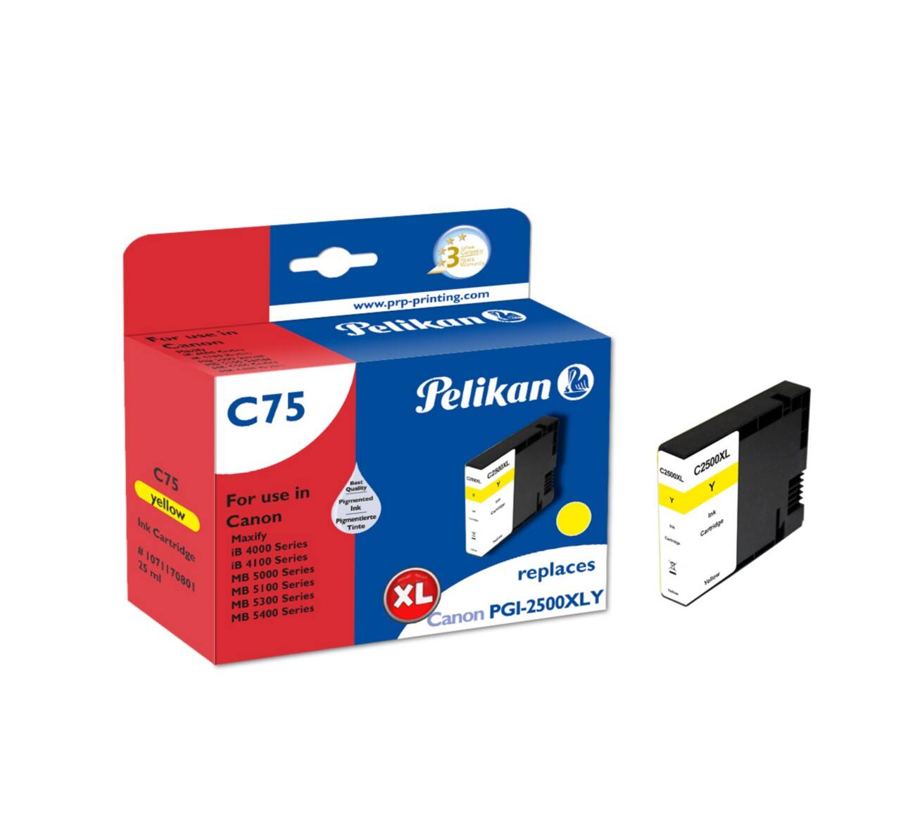 Cartouche jet d’encre Pelikan compatible Canon PGI-2500XL Jaune