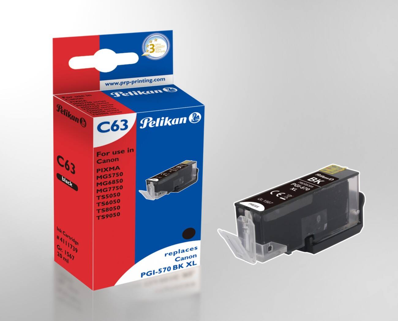 Cartouche jet d’encre Pelikan compatible Canon PGI-570XL Noir