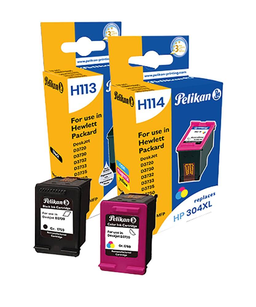 Cartouche jet d’encre Pelikan compatible HP 304XL Noir et couleur