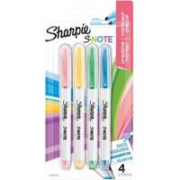 Sharpie S-Note Tekstmarker Kleurenassortiment Medium Beitelpunt Niet navulbaar 4 Stuks