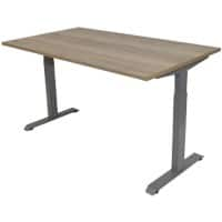 Euroseats Bureau Natuurlijk eiken met Grijs frame 620-840 x 1200 x 800 mm