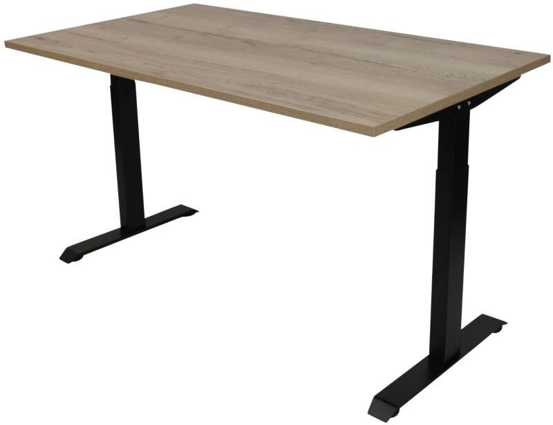 euroseats Bureau Rechthoekig Naturel Eiken T-Voet 1.200 (B) x 800 (D) x 865 (H) mm Metaal