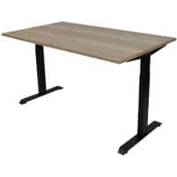Bureau Euroseats Brun cadre noir 62-84 x 120 x 80 cm