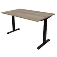 Bureau Euroseats Chêne naturel cadre noir 62-84 x 160 x 80 cm
