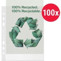 Pochettes perforées Esselte Recyclé 100 % A5 Granuleux Transparent 70 microns Polypropylène 6 Perforations 627495 100 unités