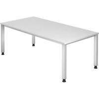 Bureau Hammerbacher Q Series VQS Hauteur ajustable Rectangulaire Blanc 4 pieds métalliques 2000 (L) x 1000 (P) x 810 (H) mm Acier, Aggloméré
