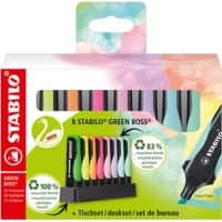 STABILO GREEN BOSS Tekstmarker Kleurenassortiment Recycled 83% Extra breed Beitelpunt 2-5 mm Navulbaar 8 Stuks