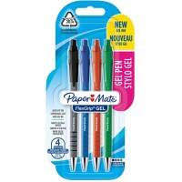 Roller encre gel Papermate FlexGrip Ultra Rétractable Assortiment 0,7 mm Moyen Rollerball 4 Unités