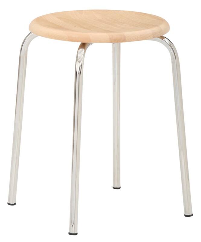 Mayer Sitzmöbel kruk myLUPO Beuken geschilderd Hout 4 metalen poten