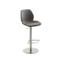 Tabouret de bar Mayer Sitzmöbel myMARCO Acier inoxydable brossé Tissu Base en colonne Anthracite chiné