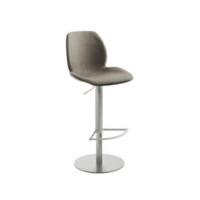 Tabouret de bar Mayer Sitzmöbel myMARCO Acier inoxydable brossé, tissu Base en colonne Gris