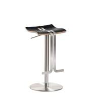 Tabouret de bar Mayer Sitzmöbel myWAVE Chrome Cuir artificiel Base en colonne Noir