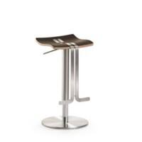 Tabouret de bar Mayer Sitzmöbel myWAVE Chrome Cuir artificiel Base en colonne Mocca