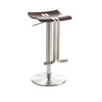 Tabouret de bar Mayer Sitzmöbel myWAVE Bois Chrome Base en colonne Brun foncé
