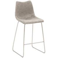 Tabouret de bar Mayer Sitzmöbel MySolo Acier inoxydable brossé Cuir artificiel Gris clair