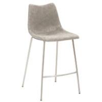 Tabouret de bar Mayer Sitzmöbel MySolo Acier inoxydable brossé Cuir artificiel 4 pieds en métal Gris clair