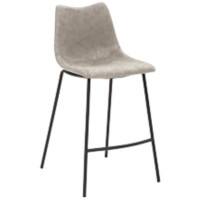 Tabouret de bar Mayer Sitzmöbel MySolo Cuir artificiel 4 pieds en métal Gris clair