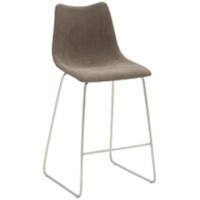 Tabouret de bar Mayer Sitzmöbel MySolo Acier inoxydable brossé Cuir artificiel Brun