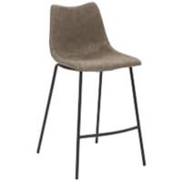 Tabouret de bar Mayer Sitzmöbel MySolo Cuir artificiel 4 pieds en métal Gris foncé